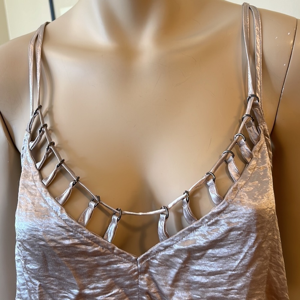 FREE people silver haze tank/Cami top. size M. D/8/A1439 - Picture 2 of 8